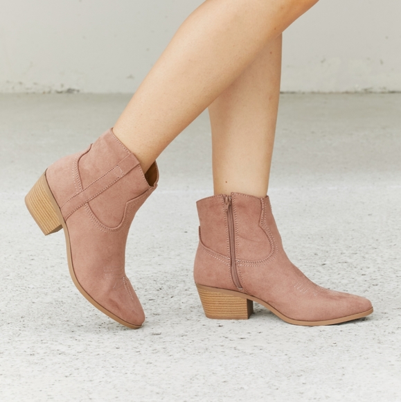 Austin Nights Embroidered Western Booties in Burlwood - Picture 3 of 5